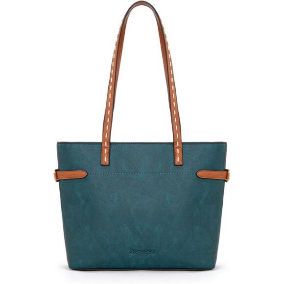 Tote Bag Slouchy Hobo Bag Minimalist Teal Green - Picture 1 of 6